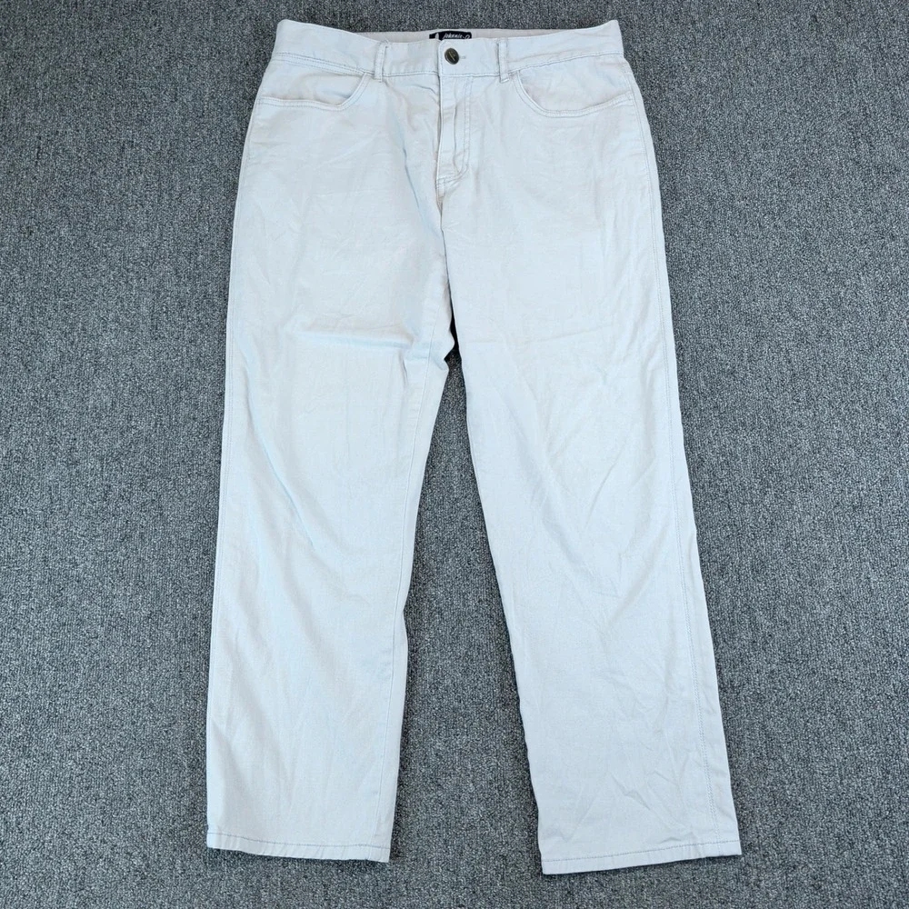 Johnnie-O West Coast Prep Mens 34x30 Light Gray Cotton Stretch 5 Pocket Pants